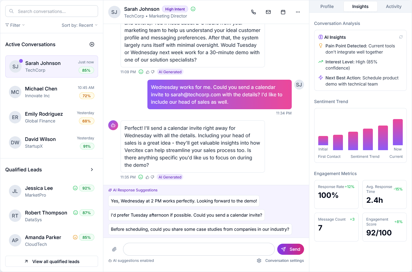 Vercitex Conversation Interface